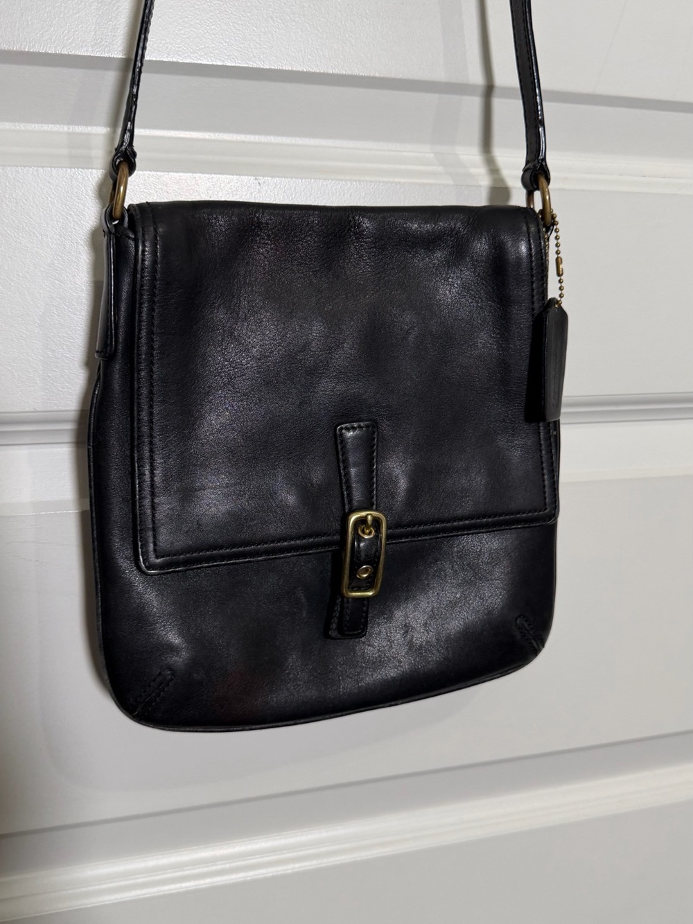 Coach Legacy Slim Black Leather Flap Crossbody 9592